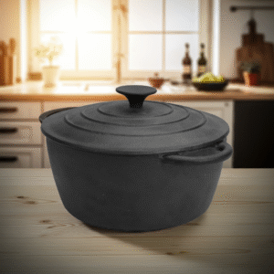 Classic Round Cast Iron Dutch Oven with Lid – Pre-Seasoned
