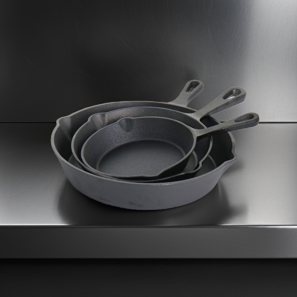 3-Piece Cast Iron Skillet Set – Different Sizes - Image 5