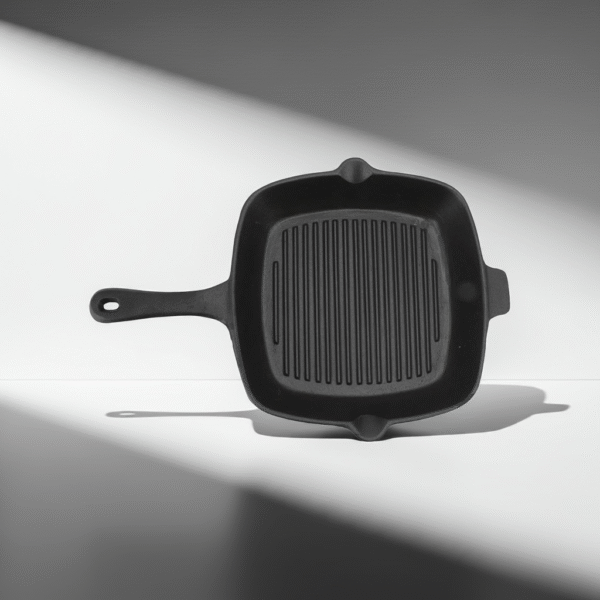 Square Cast Iron Skillet Grill Pan – With Raised Ridges