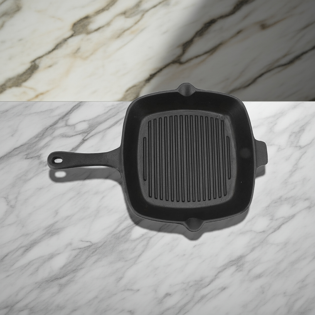 Square Cast Iron Skillet Grill Pan – With Raised Ridges - Image 7